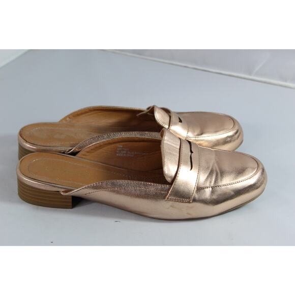 Catherine's penny loafer mules metallic rose gold size 10 wide width - Picture 5 of 6